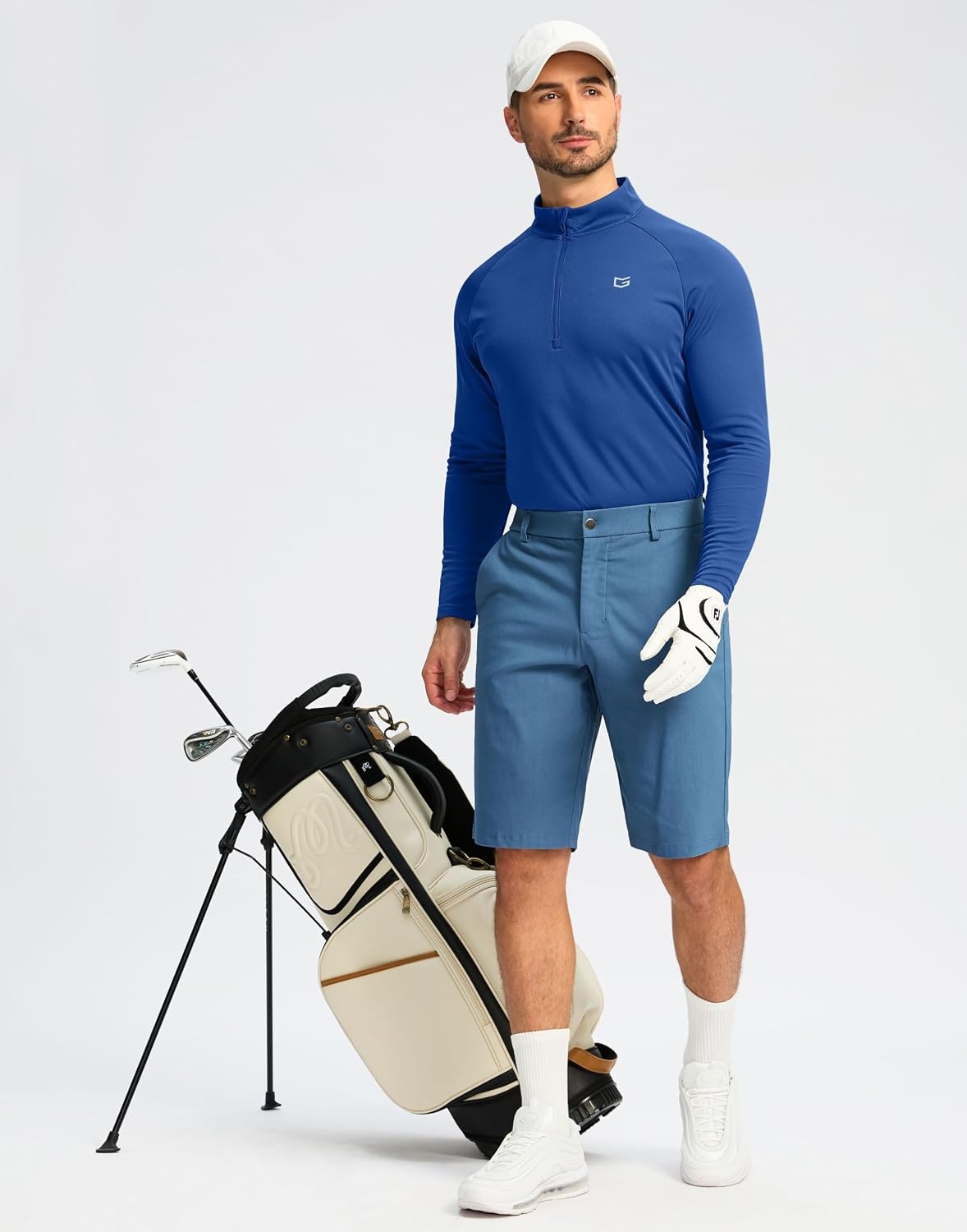 image:imageG Gradual Mens Quarter Zip Pullover Running Athletic Shirts Long SleeveRoyal Blue