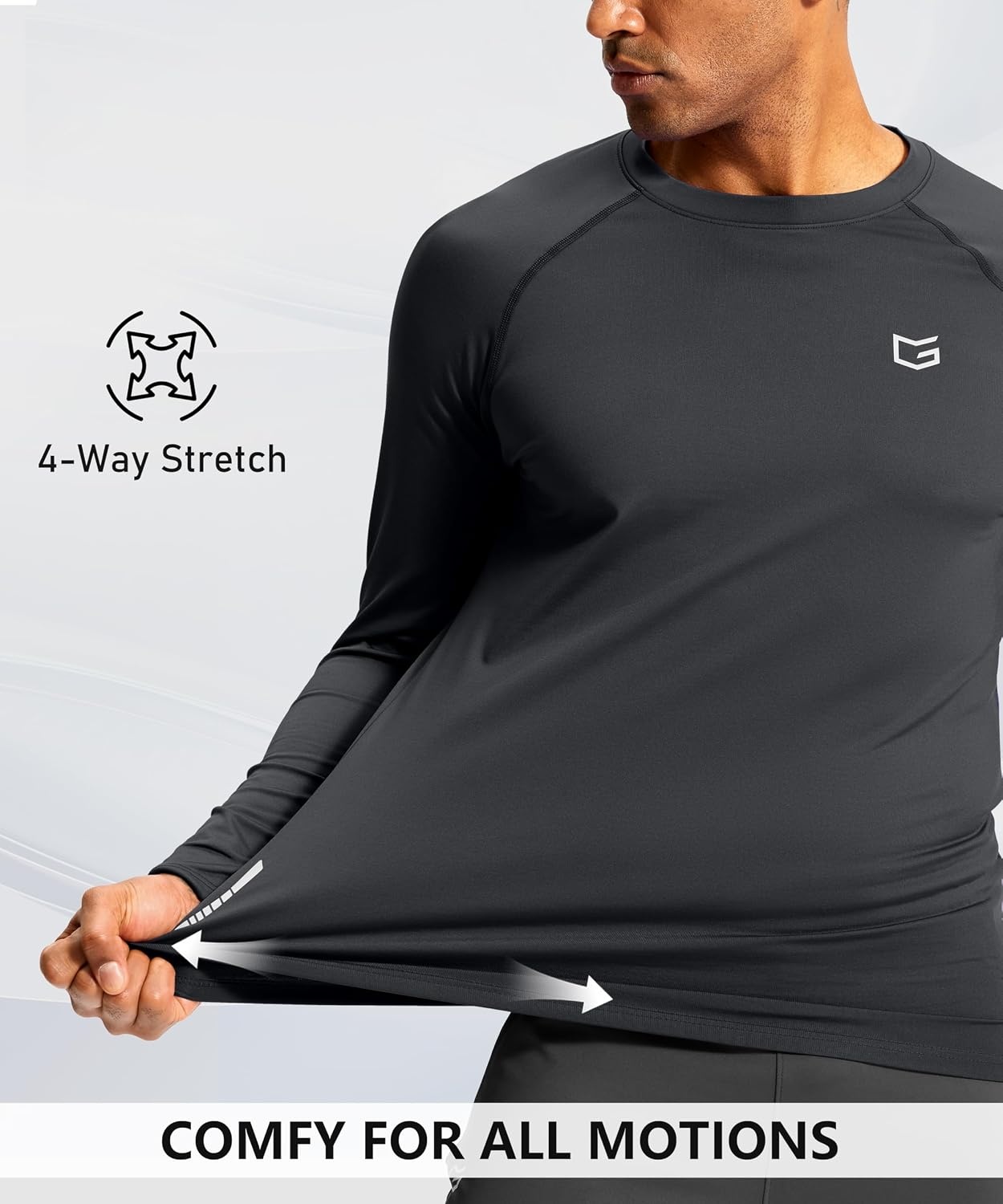 image:imageG Gradual Mens Thermal Shirts Long Sleeve Athletic Workout TShirtsDark Grey