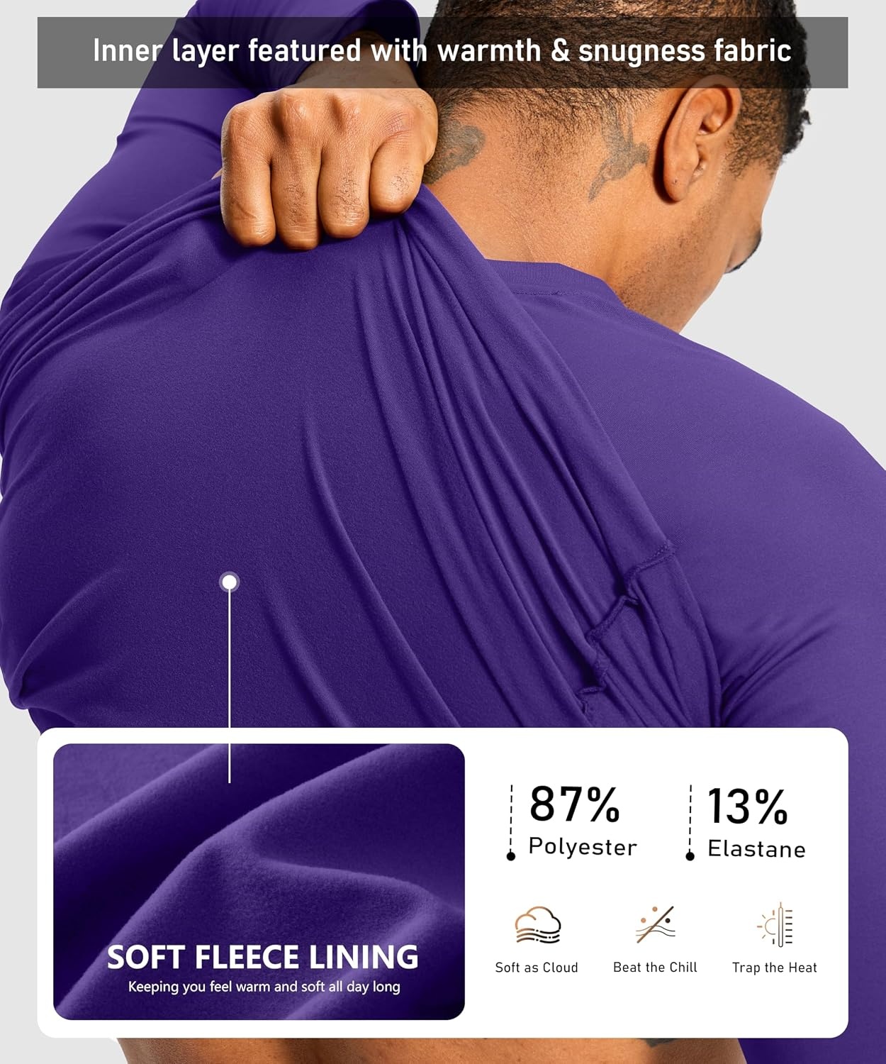image:imageG Gradual Mens Thermal Shirts Long Sleeve Athletic Workout TShirtsPurple