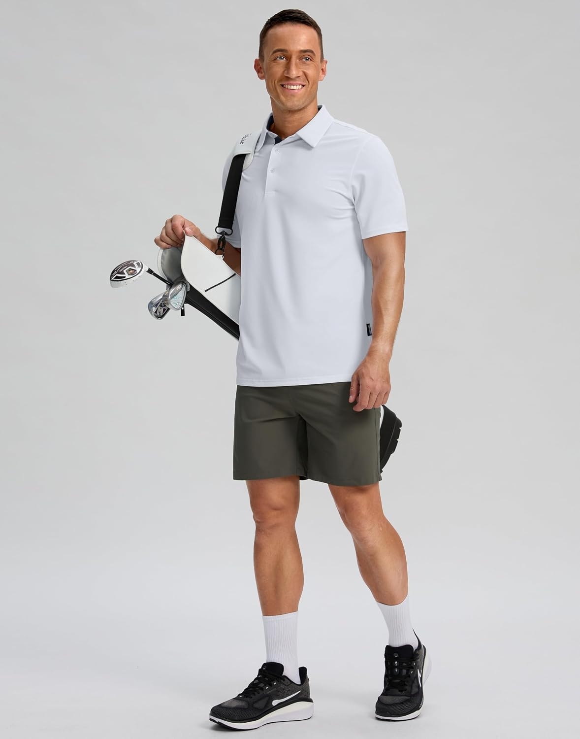 image:imageMens Golf Polo Shirts Dry Fit Moisture Wicking Performance Short SleeveAwhite
