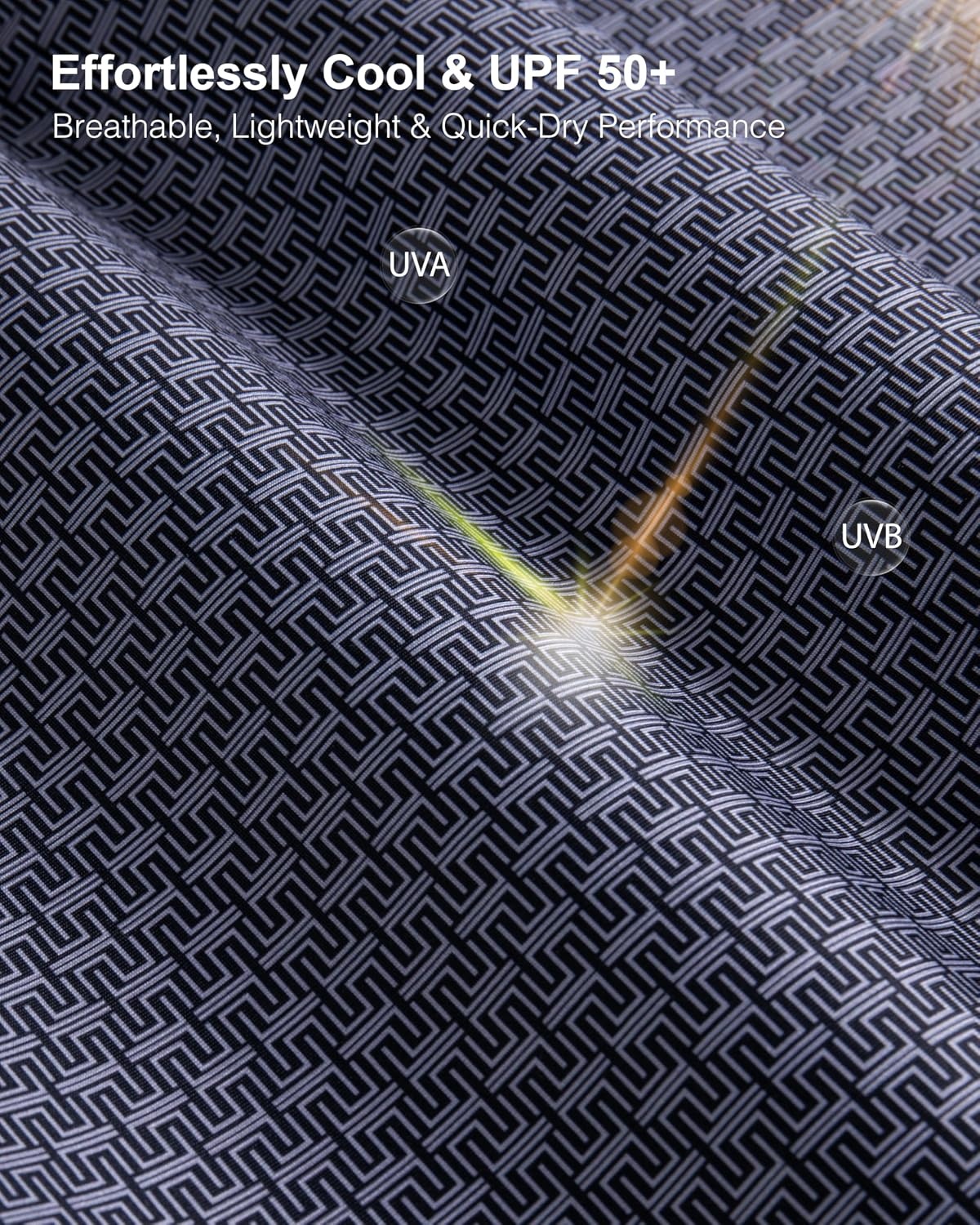 image:imageMens Golf Shirts Dry Fit Micro Print Short Sleeve PoloBlue Texture