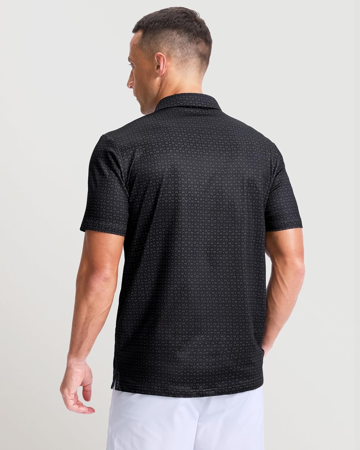 image:imageMens Golf Shirts Dry Fit Micro Print Short Sleeve PoloGolf Clubs 2