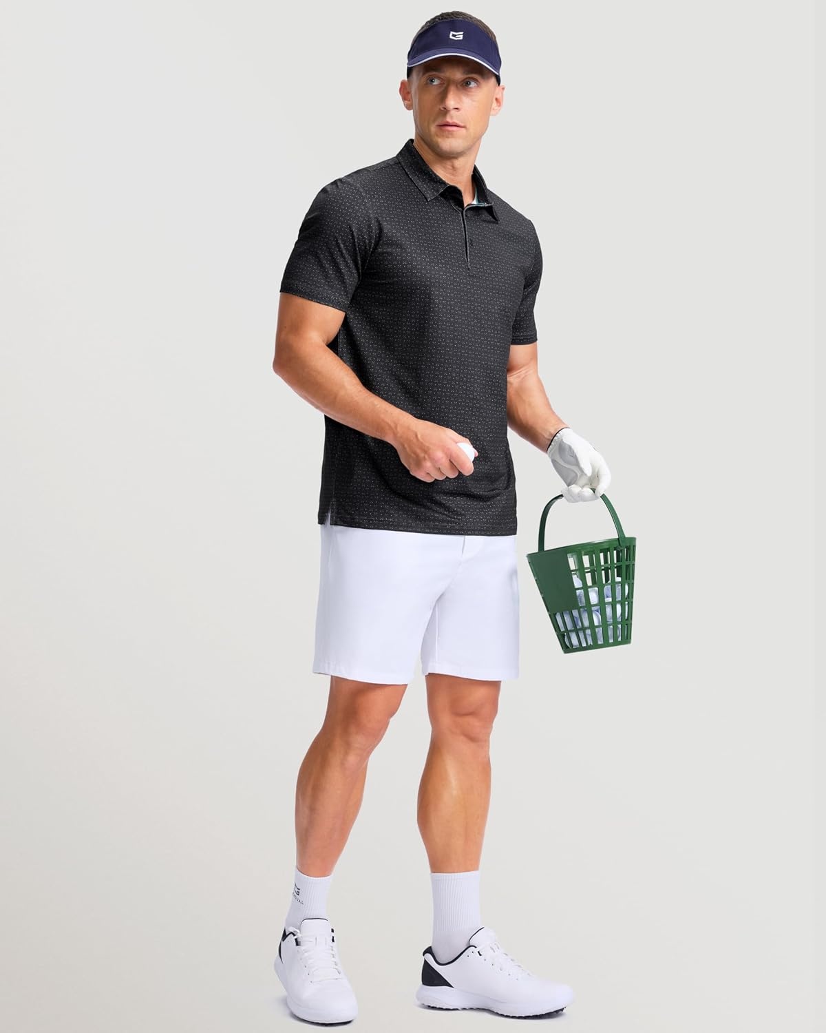 image:imageMens Golf Shirts Dry Fit Micro Print Short Sleeve PoloGolf Clubs 2
