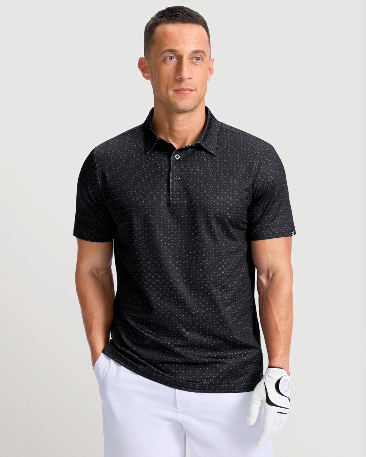 image:imageMens Golf Shirts Dry Fit Micro Print Short Sleeve PoloGolf Clubs 2