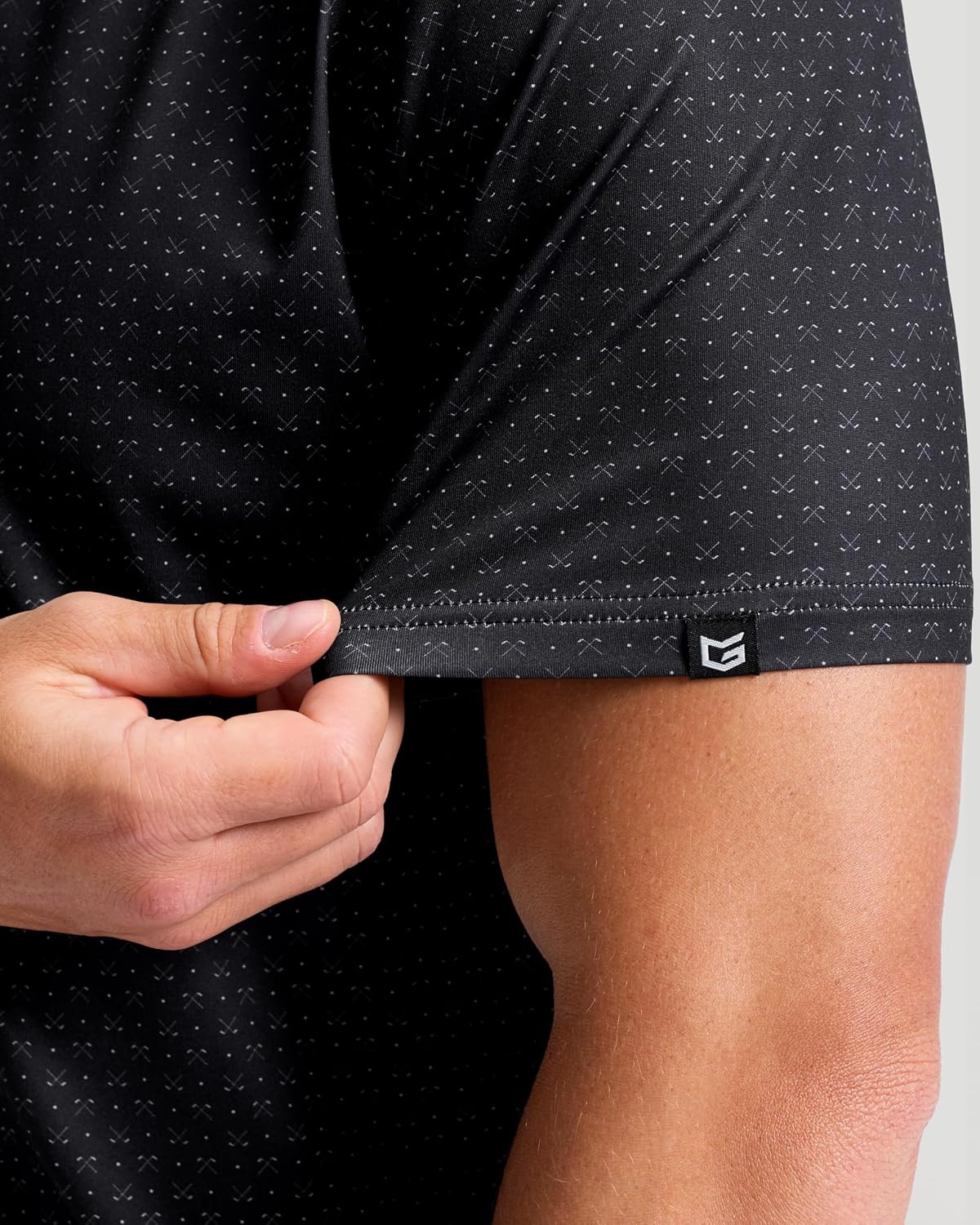 image:imageMens Golf Shirts Dry Fit Micro Print Short Sleeve PoloGolf Clubs 2