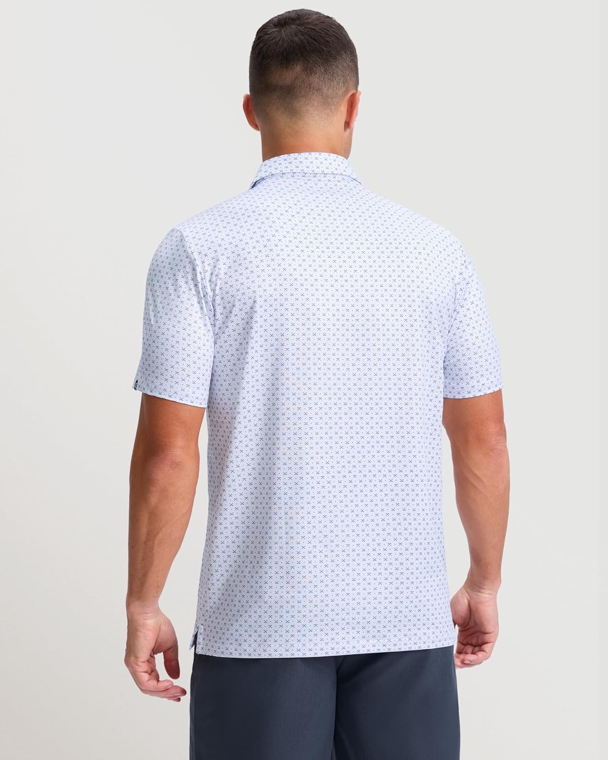 image:imageMens Golf Shirts Dry Fit Micro Print Short Sleeve PoloGolf Clubs