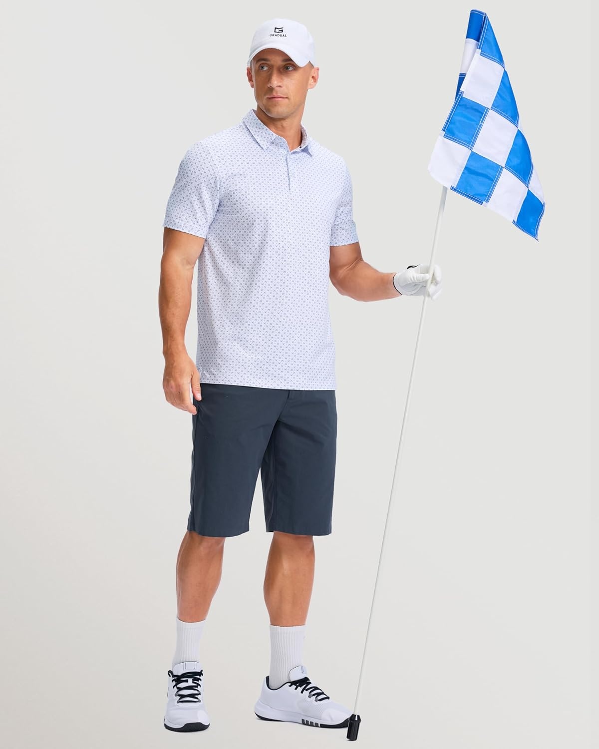 image:imageMens Golf Shirts Dry Fit Micro Print Short Sleeve PoloGolf Clubs