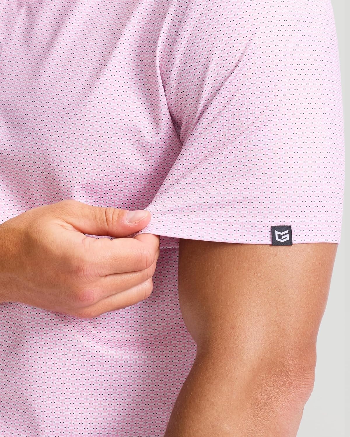 image:imageMens Golf Shirts Dry Fit Micro Print Short Sleeve PoloMini Dumbbell 2
