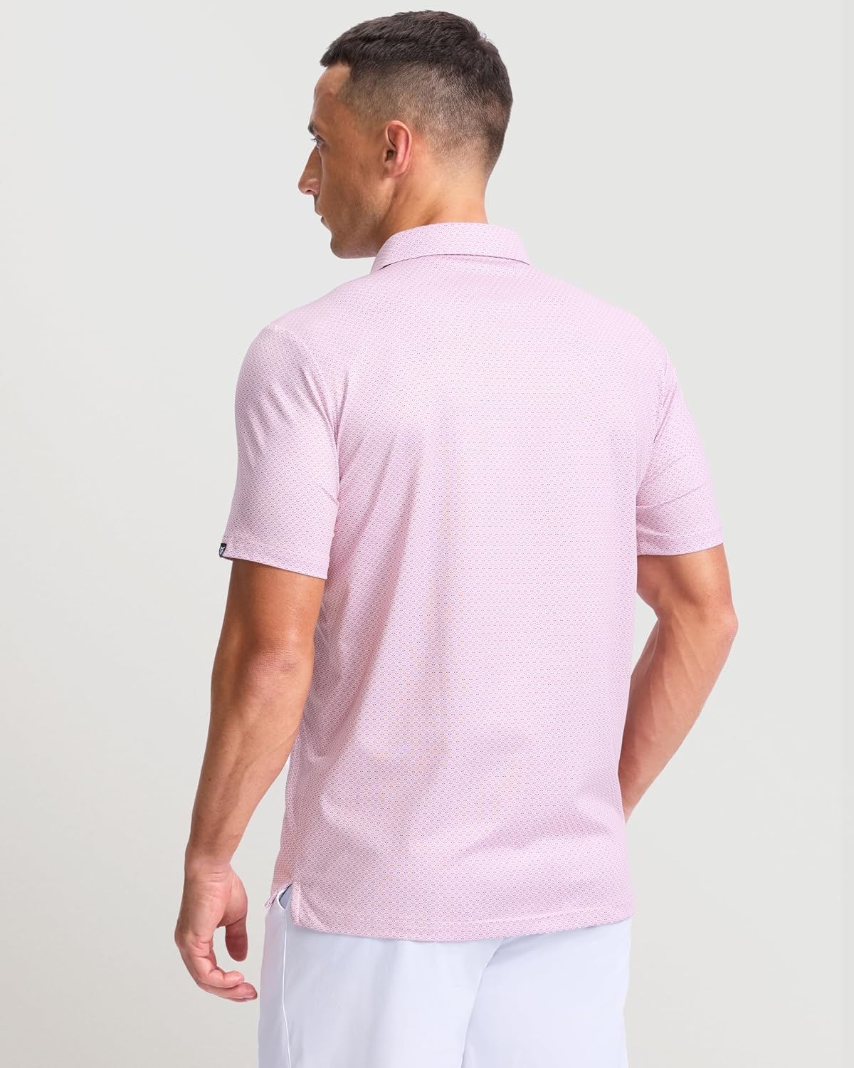 image:imageMens Golf Shirts Dry Fit Micro Print Short Sleeve PoloMini Dumbbell 2