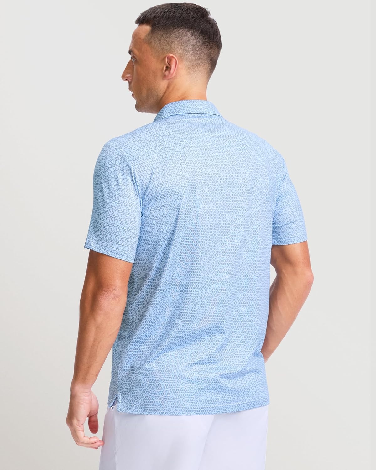 image:imageMens Golf Shirts Dry Fit Micro Print Short Sleeve PoloRhombus