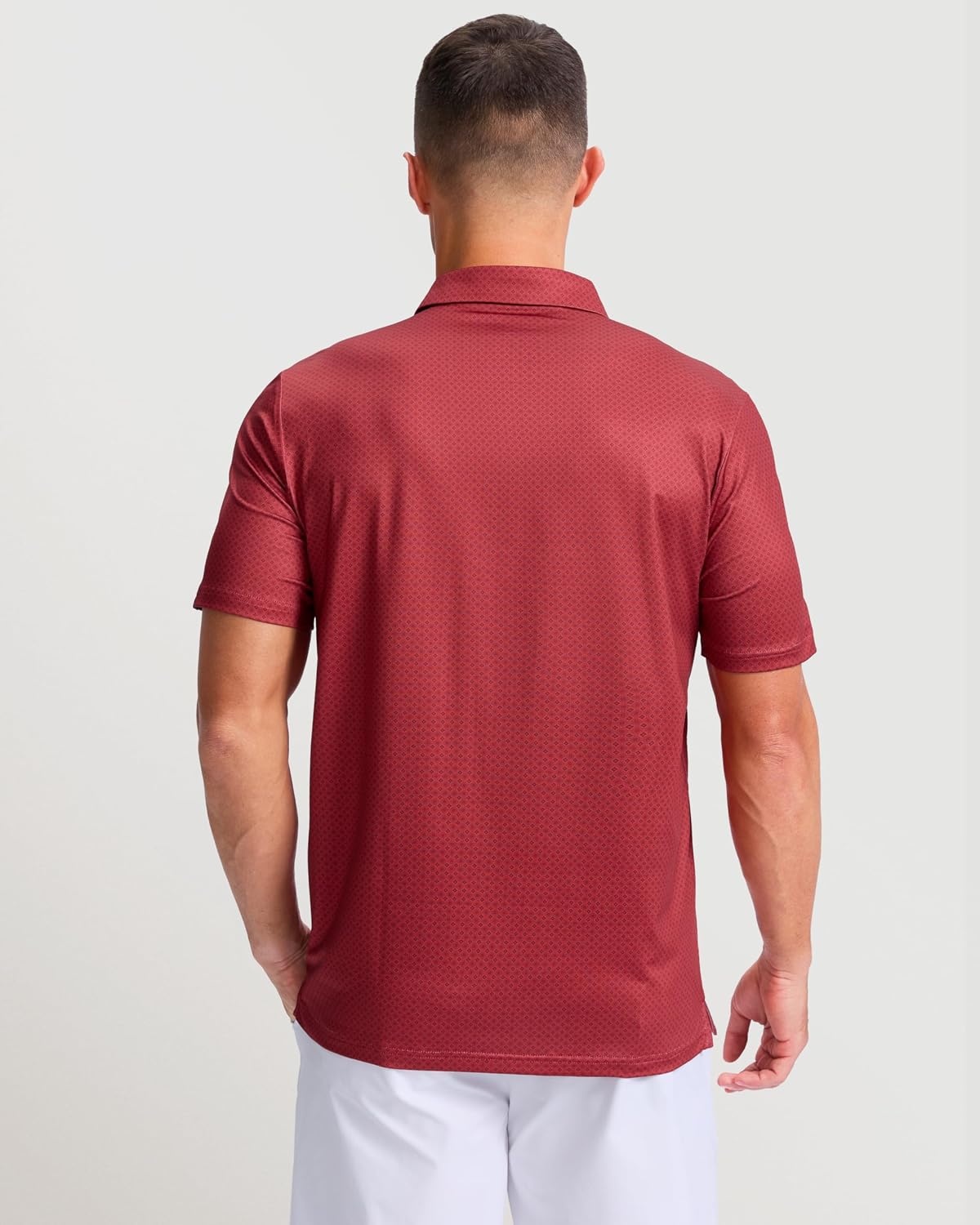 image:imageMens Golf Shirts Dry Fit Micro Print Short Sleeve PoloSmall Square