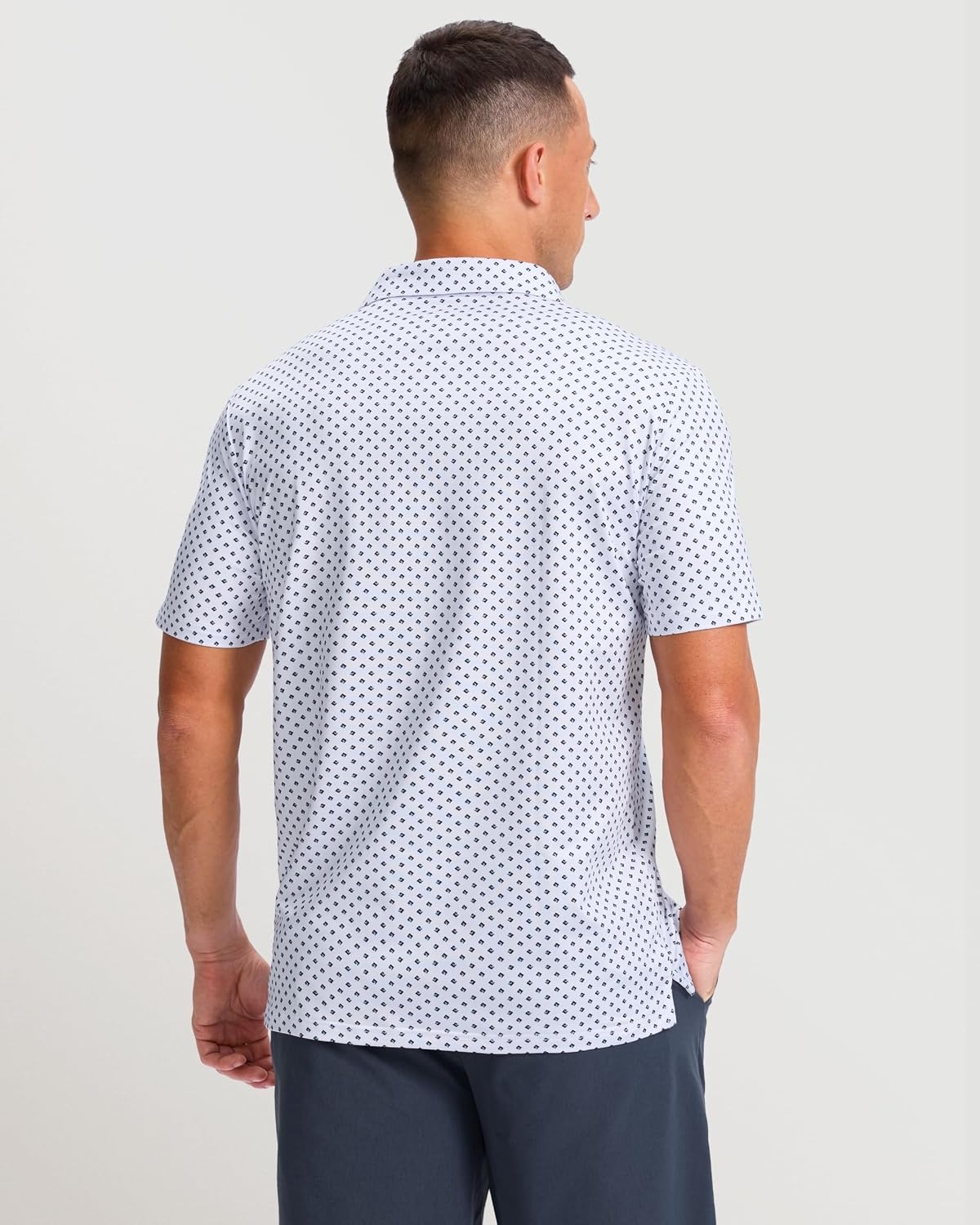 image:imageMens Golf Shirts Dry Fit Micro Print Short Sleeve PoloSwirl