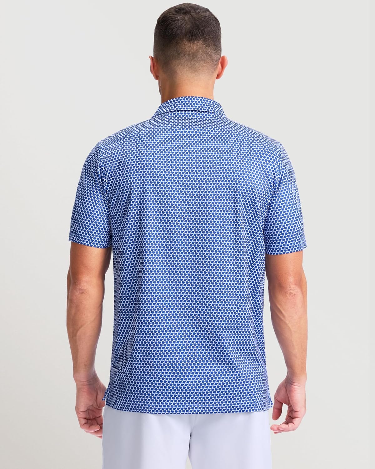 image:imageMens Golf Shirts Dry Fit Micro Print Short Sleeve PoloWavy Floral