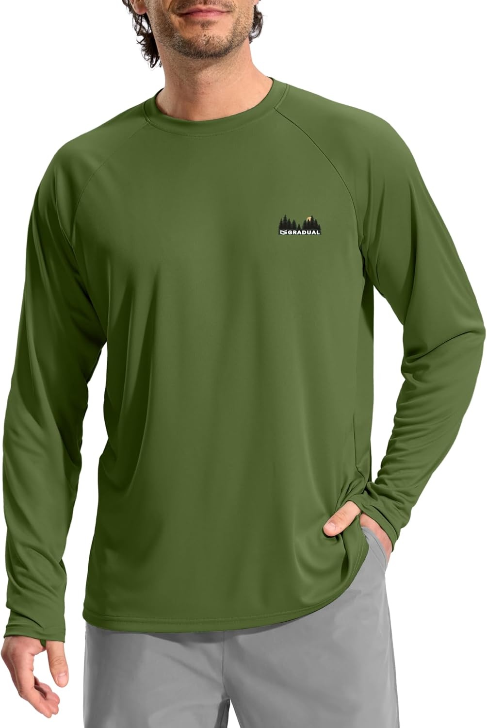 image:imageMens Sun Protection Shirts UPF 50 Rash Guard Swim for MenArmy Green Compass