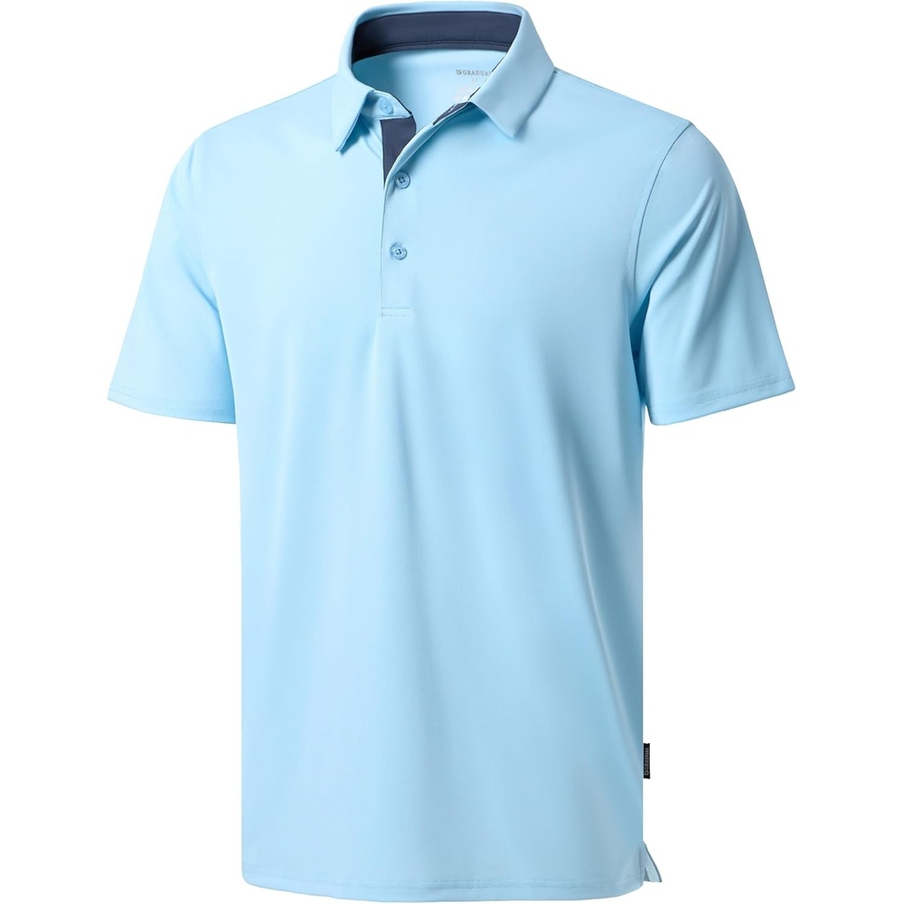 image:imageMens Golf Polo Shirts Dry Fit Moisture Wicking Performance Short SleeveAlight Blue