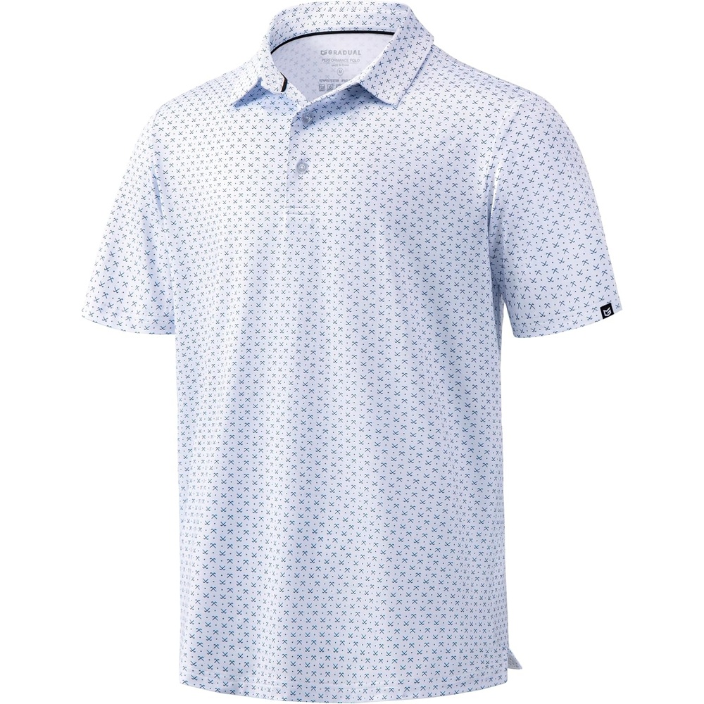 image:imageMens Golf Shirts Dry Fit Micro Print Short Sleeve PoloGolf Clubs