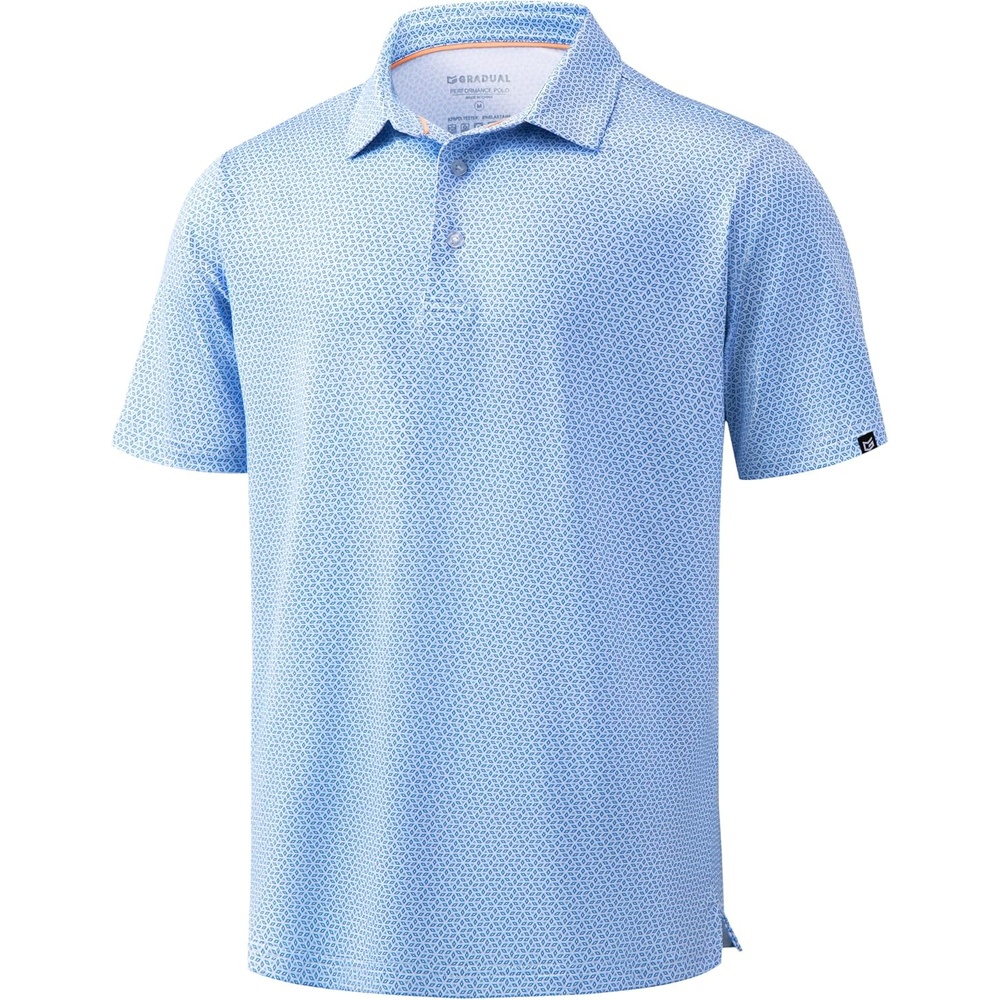 image:imageMens Golf Shirts Dry Fit Micro Print Short Sleeve PoloRhombus
