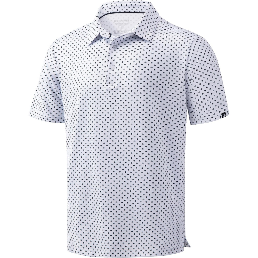 image:imageMens Golf Shirts Dry Fit Micro Print Short Sleeve PoloSwirl