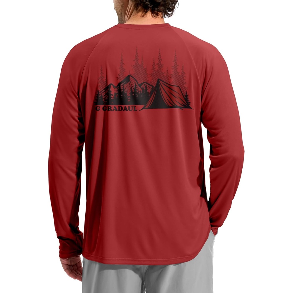 image:imageMens Sun Protection Shirts UPF 50 Rash Guard Swim for MenRed Black Tent