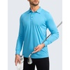 G Gradual Men’s Golf Polo Shirts Long Sleeve Sun Protection Shirts UPF 50+(Blue)