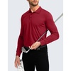 G Gradual Men’s Golf Polo Shirts Long Sleeve Sun Protection Shirts UPF 50+(Chili Pepper)