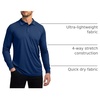 G Gradual Men’s Golf Polo Shirts Long Sleeve Sun Protection Shirts UPF 50+(Dark Blue)