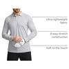G Gradual Men’s Golf Polo Shirts Long Sleeve Sun Protection Shirts UPF 50+(Light Grey)
