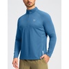 G Gradual Men’s Quarter Zip Pullover Running Athletic Shirts Long Sleeve(Lake Blue)