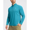 G Gradual Men’s Quarter Zip Pullover Running Athletic Shirts Long Sleeve(Peacock Blue)