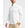 G Gradual Men’s Quarter Zip Pullover Running Athletic Shirts Long Sleeve(White)