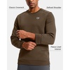 Men’s Fleece Lined Crewneck Sweatshirt Athletic Midweight Regular Fit(Apricot Brown)