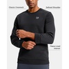 Men’s Fleece Lined Crewneck Sweatshirt Athletic Midweight Regular Fit(Black)