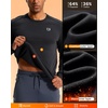 Men’s Fleece Lined Crewneck Sweatshirt Athletic Midweight Regular Fit(Black)