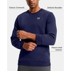 Men’s Fleece Lined Crewneck Sweatshirt Athletic Midweight Regular Fit(Deep Blue)