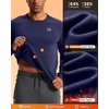Men’s Fleece Lined Crewneck Sweatshirt Athletic Midweight Regular Fit(Deep Blue)