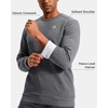 Men’s Fleece Lined Crewneck Sweatshirt Athletic Midweight Regular Fit(Grey)