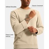 Men’s Fleece Lined Crewneck Sweatshirt Athletic Midweight Regular Fit(Khaki)