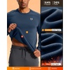 Men’s Fleece Lined Crewneck Sweatshirt Athletic Midweight Regular Fit(Navy)
