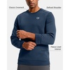 Men’s Fleece Lined Crewneck Sweatshirt Athletic Midweight Regular Fit(Navy)