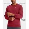 Men’s Fleece Lined Crewneck Sweatshirt Athletic Midweight Regular Fit(Red)