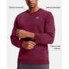 Men’s Fleece Lined Crewneck Sweatshirt Athletic Midweight Regular Fit(Red Berry)