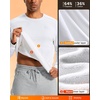 Men’s Fleece Lined Crewneck Sweatshirt Athletic Midweight Regular Fit(White)