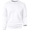 Men’s Fleece Lined Crewneck Sweatshirt Athletic Midweight Regular Fit(White)