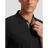 Men’s Golf Polo Shirts Dry Fit Moisture Wicking Performance Short Sleeve(A-black)