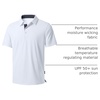 Men’s Golf Polo Shirts Dry Fit Moisture Wicking Performance Short Sleeve(A-white)