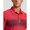 Men’s Golf Polo Shirts Dry Fit Moisture Wicking Performance Short Sleeve(B-red Stripe)