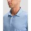 Men’s Golf Shirts Dry Fit Micro Print Short Sleeve Polo(Blue Flower)