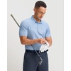 Men’s Golf Shirts Dry Fit Micro Print Short Sleeve Polo(Blue Flower)