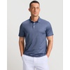 Men’s Golf Shirts Dry Fit Micro Print Short Sleeve Polo(Blue Texture)