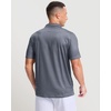 Men’s Golf Shirts Dry Fit Micro Print Short Sleeve Polo(Deep Grey Texture)